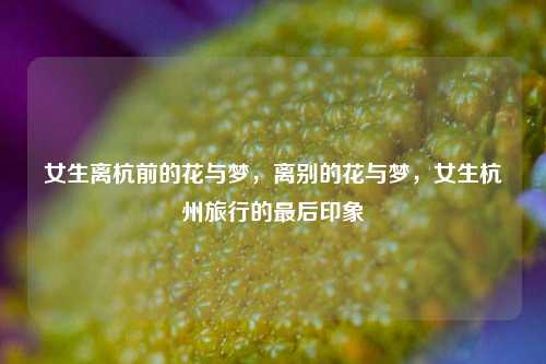 女生离杭前的花与梦，离别的花与梦，女生杭州旅行的最后印象