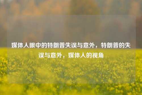 媒体人眼中的特朗普失误与意外，特朗普的失误与意外，媒体人的视角