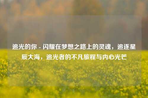 追光的你 - 闪耀在梦想之路上的灵魂，追逐星辰大海，追光者的不凡旅程与内心光芒
