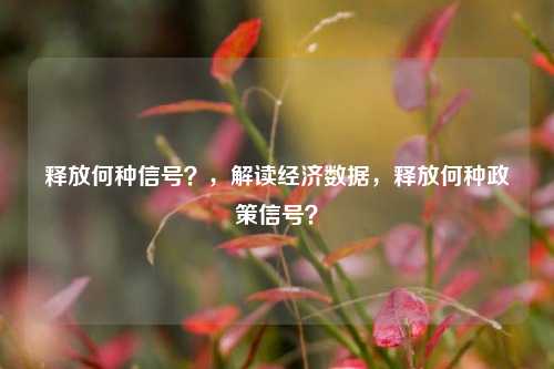 释放何种信号？，解读经济数据，释放何种政策信号？