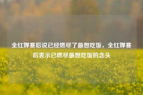 全红婵赛后说已经燃尽了最想吃饭，全红婵赛后表示已燃尽最想吃饭的念头