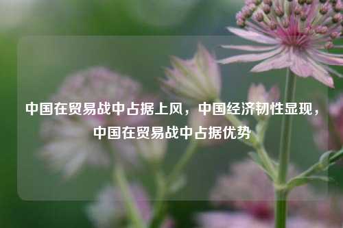中国在贸易战中占据上风，中国经济韧性显现，中国在贸易战中占据优势