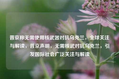 普京称无需使用核武器对抗乌克兰，全球关注与解读，普京声明，无需核武对抗乌克兰，引发国际社会广泛关注与解读