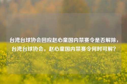 台湾台球协会回应赵心童国内禁赛令是否解除，台湾台球协会，赵心童国内禁赛令何时可解？