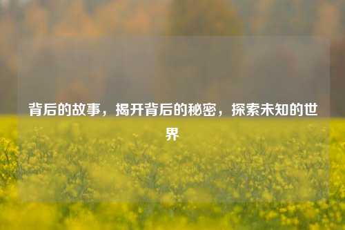 背后的故事，揭开背后的秘密，探索未知的世界