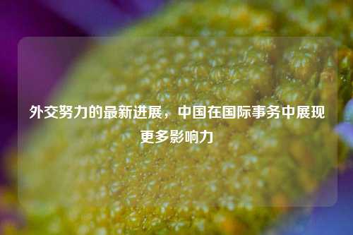 外交努力的最新进展，中国在国际事务中展现更多影响力