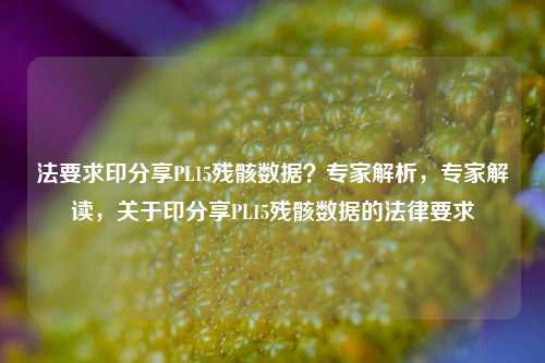 法要求印分享PL15残骸数据？专家解析，专家解读，关于印分享PL15残骸数据的法律要求