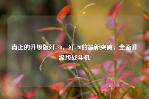 真正的升级版歼-20，歼-20的最新突破，全面升级版战斗机