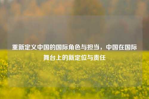 重新定义中国的国际角色与担当，中国在国际舞台上的新定位与责任