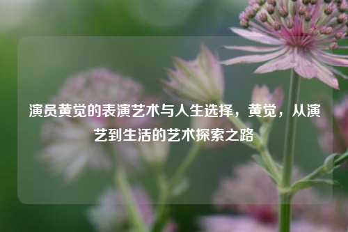 演员黄觉的表演艺术与人生选择，黄觉，从演艺到生活的艺术探索之路
