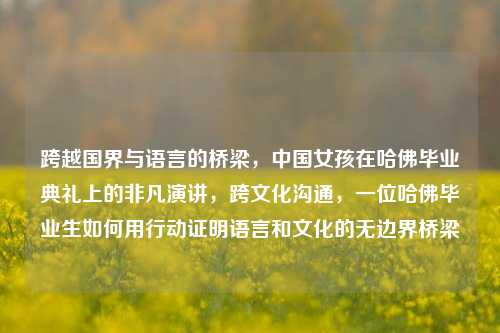 跨越国界与语言的桥梁，中国女孩在哈佛毕业典礼上的非凡演讲，跨文化沟通，一位哈佛毕业生如何用行动证明语言和文化的无边界桥梁