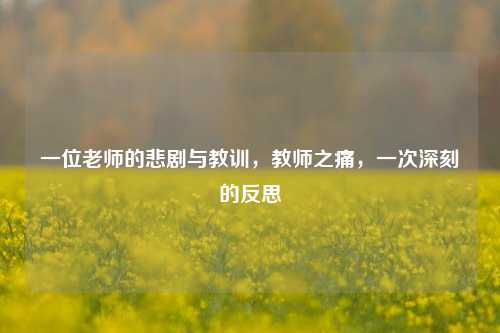 一位老师的悲剧与教训，教师之痛，一次深刻的反思