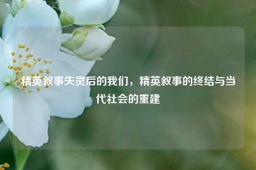 精英叙事失灵后的我们，精英叙事的终结与当代社会的重建