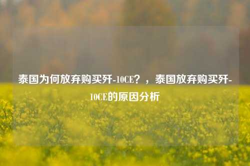 泰国为何放弃购买歼-10CE？，泰国放弃购买歼-10CE的原因分析