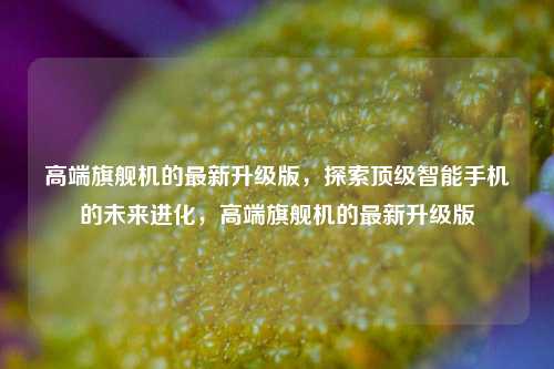 高端旗舰机的最新升级版，探索顶级智能手机的未来进化，高端旗舰机的最新升级版