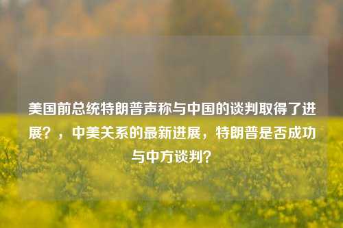 美国前总统特朗普声称与中国的谈判取得了进展？，中美关系的最新进展，特朗普是否成功与中方谈判？