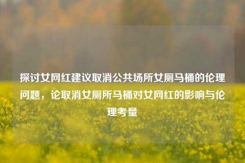 探讨女网红建议取消公共场所女厕马桶的伦理问题，论取消女厕所马桶对女网红的影响与伦理考量