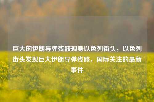 巨大的伊朗导弹残骸现身以色列街头，以色列街头发现巨大伊朗导弹残骸，国际关注的最新事件