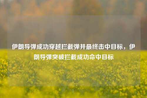 伊朗导弹成功穿越拦截弹并最终击中目标，伊朗导弹突破拦截成功命中目标