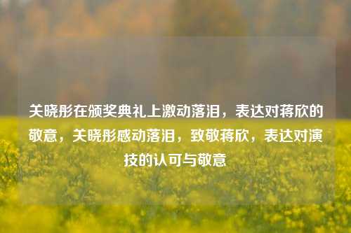 关晓彤在颁奖典礼上激动落泪，表达对蒋欣的敬意，关晓彤感动落泪，致敬蒋欣，表达对演技的认可与敬意
