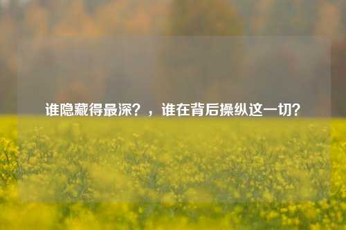 谁隐藏得最深？，谁在背后操纵这一切？