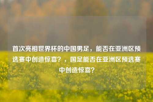 首次亮相世界杯的中国男足，能否在亚洲区预选赛中创造惊喜？，国足能否在亚洲区预选赛中创造惊喜？