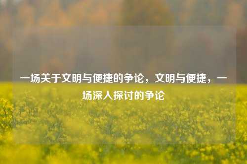 一场关于文明与便捷的争论，文明与便捷，一场深入探讨的争论
