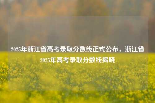 2025年浙江省高考录取分数线正式公布，浙江省2025年高考录取分数线揭晓