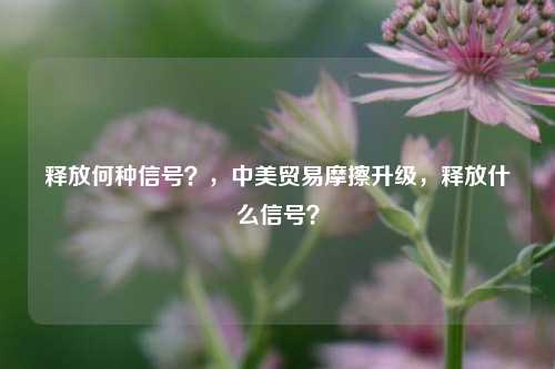 释放何种信号？，中美贸易摩擦升级，释放什么信号？