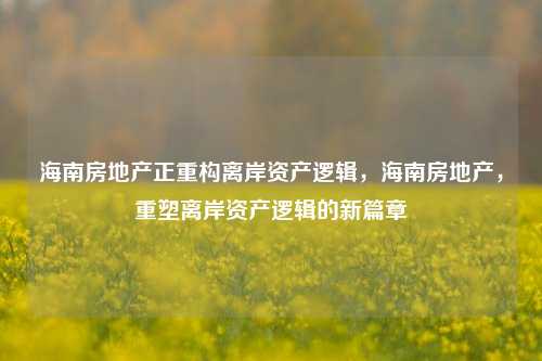 海南房地产正重构离岸资产逻辑，海南房地产，重塑离岸资产逻辑的新篇章