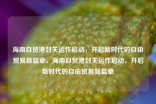 海南自贸港封关运作启动，开启新时代的自由贸易新篇章，海南自贸港封关运作启动，开启新时代的自由贸易新篇章