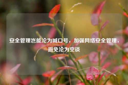 安全管理岂能沦为喊口号，加强网络安全管理，避免沦为空谈
