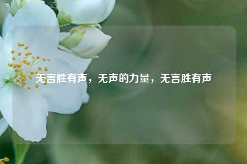 无言胜有声，无声的力量，无言胜有声