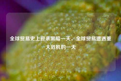 全球贸易史上迎来黑暗一天，全球贸易遭遇重大危机的一天