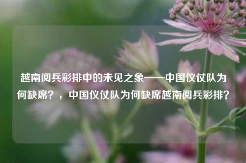 越南阅兵彩排中的未见之象——中国仪仗队为何缺席？，中国仪仗队为何缺席越南阅兵彩排？